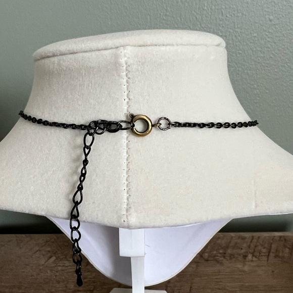 16” Black Puff Heart Necklace with 3” Extender - Picture 3 of 10